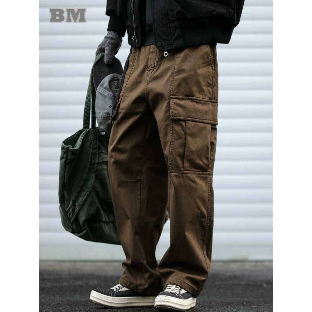 Autumn Winter Warm Fleece Cargo For Men Japanese Streetwear Thick Casual Pants Haruku Joggers High End Men's Clothing 250726