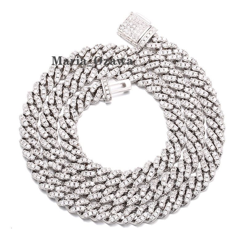 Wholesale Fashion Jewelry Hip Hop Iced Out Moissanite/Zircon Cuban Link Chain Necklace for Men
