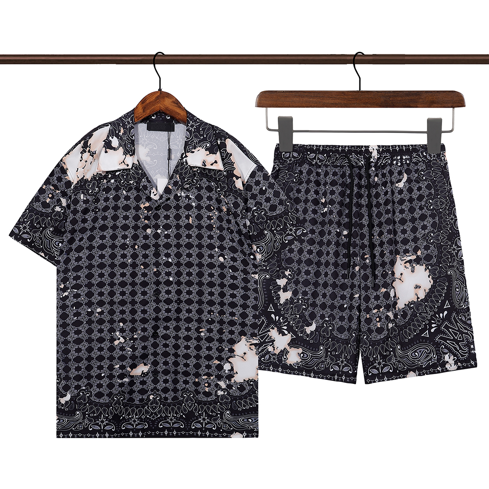 Men's Summer Hawaiian Bowling Shirt Casual Beach Party Holiday Short Sleeve Button-Down Mens Tracksuits