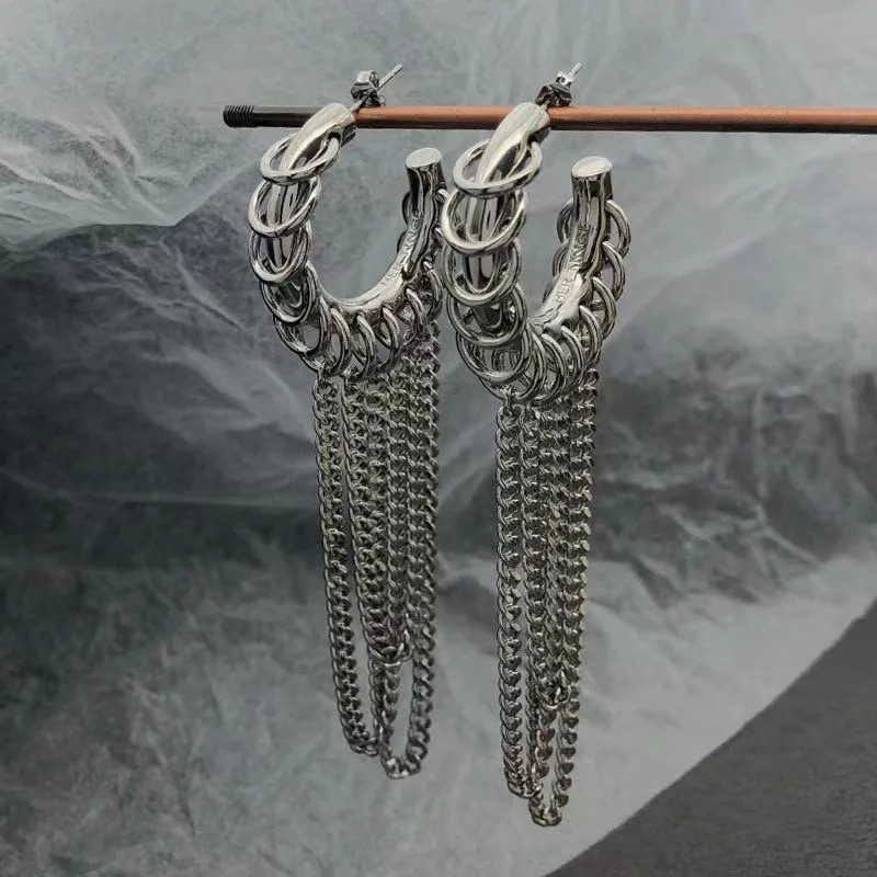 European and American Personality Exaggerated Long Fringe Earrings Suitable for Women To Wear Temperament Accessories 250715