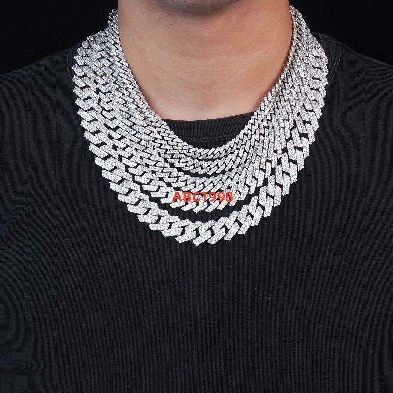Wholesale 8MM VVS Moissanite Cuban Link Mens Hip Hop Style Iced Out Diamond Chain Necklaces Chains