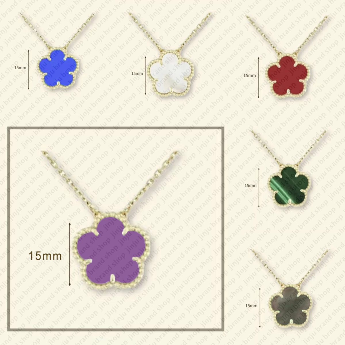 Classic necklace designer jewelry women necklace 15mm clover necklace 18K Gold Plated flower necklaces for women girl gifts designer jewellery woman