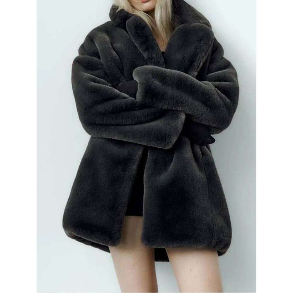 Autumn Winter New European And American Style Women's Casual Wear With Belt Artificial Fur Coat Jacket For Women MDNG