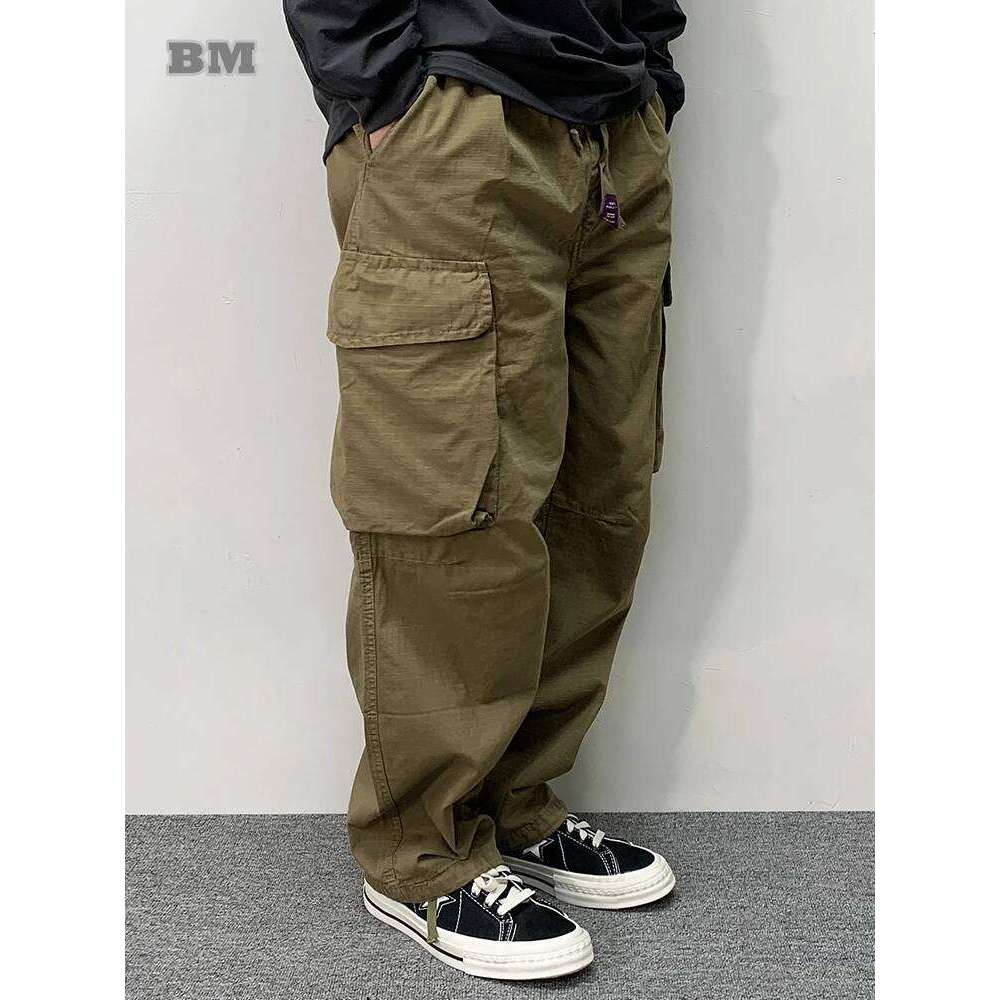 High Quality Cotton Cargo Mens Clothing Plus Size Pants Japanese Haruku Casual Tactical Joggers Baggy Trousers 250726