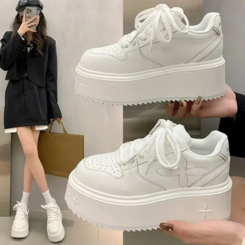 Womens Sneakers Spring Autumn Fashionable Casual Thick Soled Shoes Comfortable Height-increasing Platform Soles for Women 250725