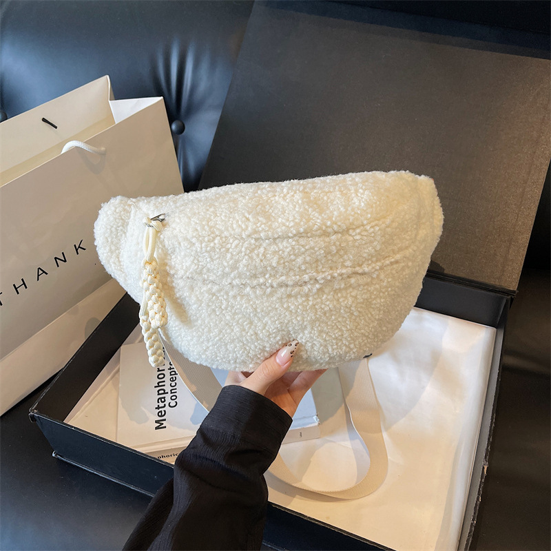 Muse Luxury Designer Bag 2024 Autumn Winter New Foreign Trade Teddy Fleece Plush Bag Large Capacity Korean Style Crossbody Bag Casual Waist Bag Ches