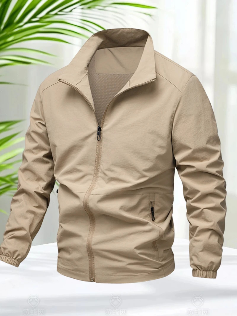 Lightweight Outdoor Jacket Men Spring Summer Long Sleeve Zip Up Jacket Waterproof Hiking Coats Men Camping Jacket Breathable 250725