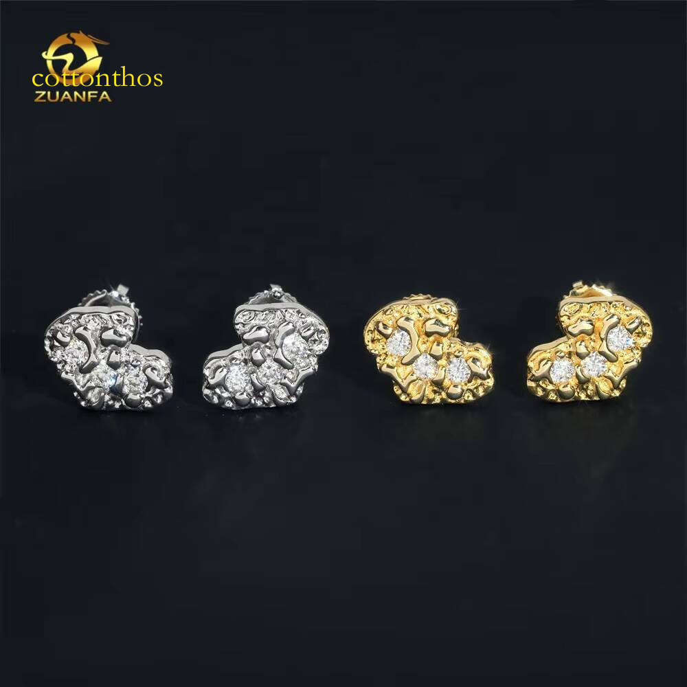 Trendy Pass Dia Tester Moissanite Hip Hop Iced Out Mens Net Sier Earrings