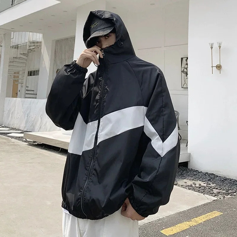 Summer Camping Thin Jacket Men Fashion Color Block Sun Protection Clothing Fishing Hunting Quick Dry Skin Windbreaker 250725