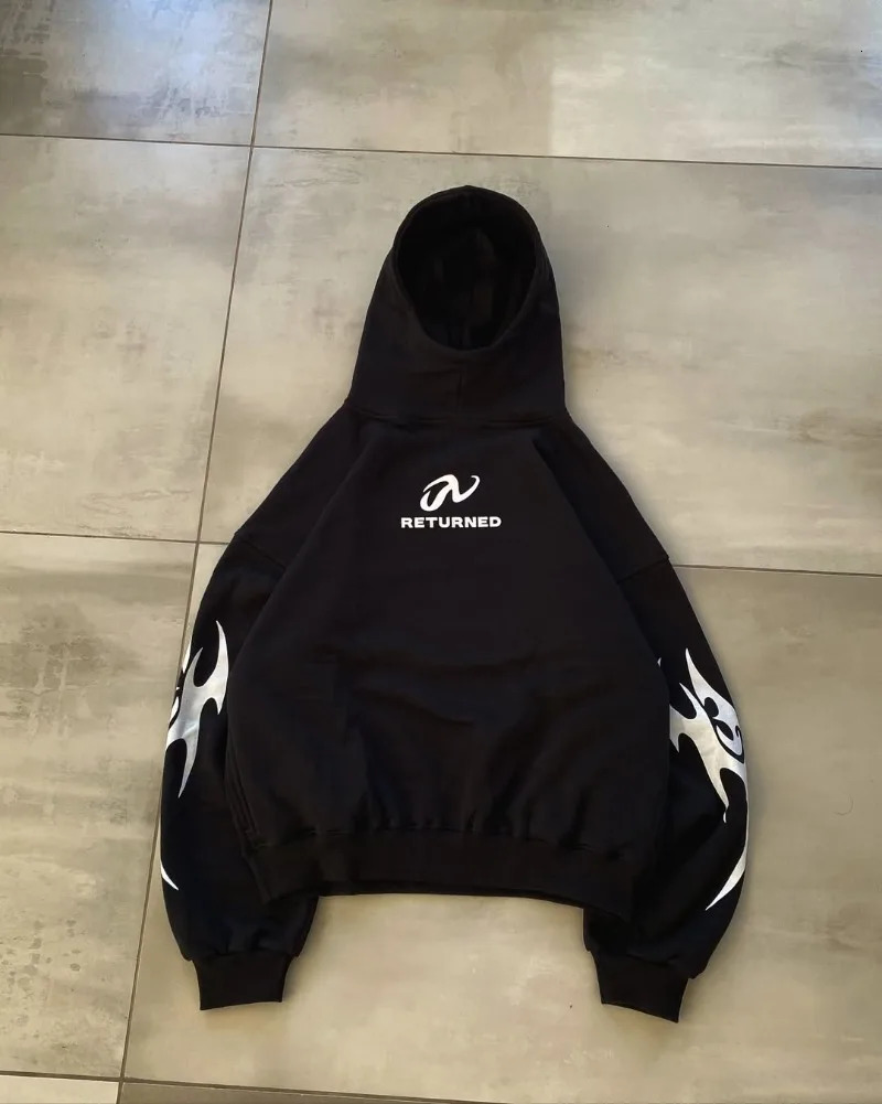 Gothic High Street Rock Y2K Harajuku Men Hoodie Punk Fashion European American Trend Sweatshirt Retro Hip-Hop Versatile Hoodie 250723