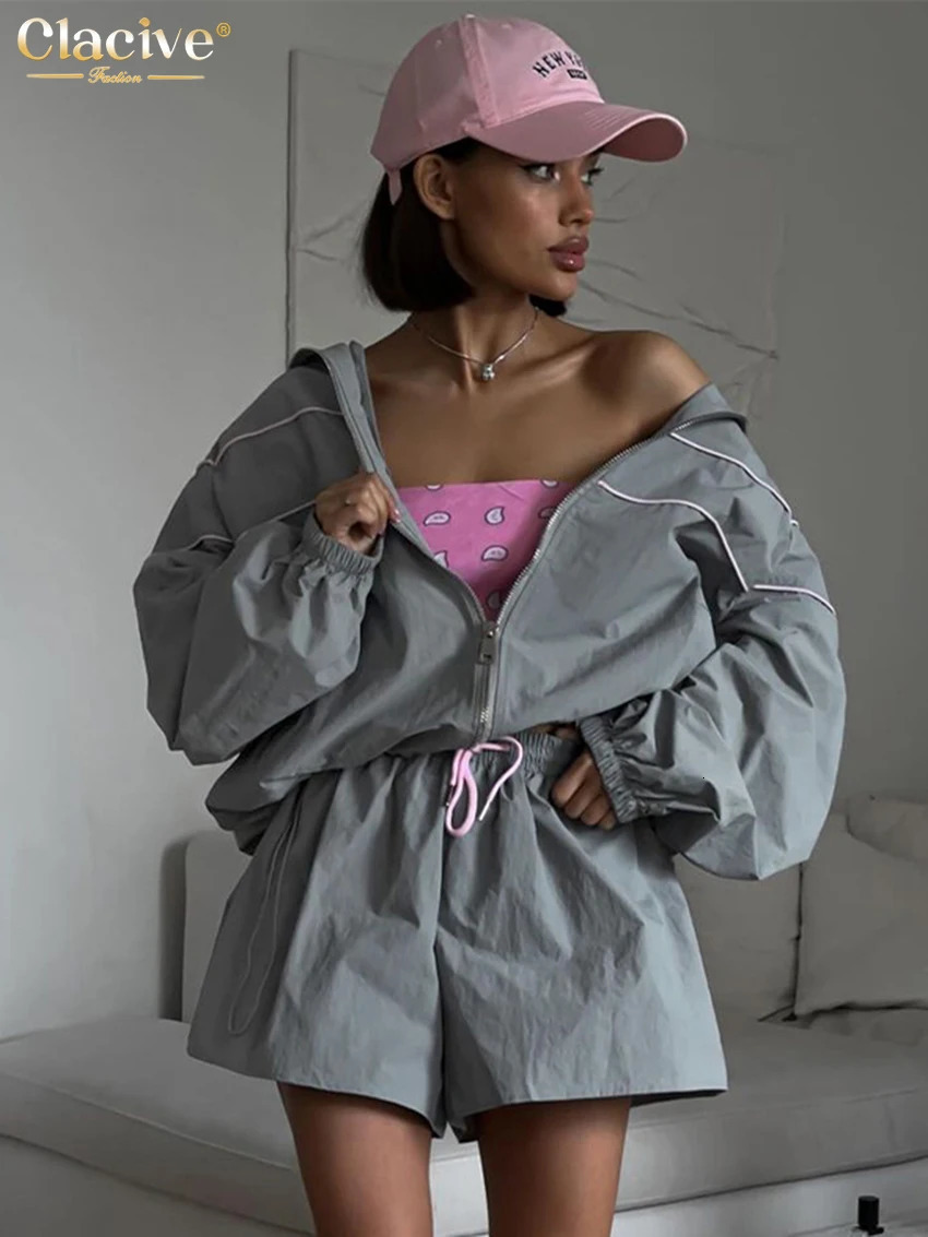 2 Piece Set Women Outfit Elegant Long Sleeve Shirt With High Waist Shorts Set Female Streetwear 250725