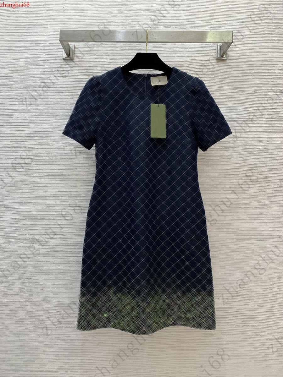 Designer Women's Clothing Luxury Fashion Printed Letter Logo Tank Mini Dress High-Quality Turn-Down Collar Zipper Summer Dress Slim Fit