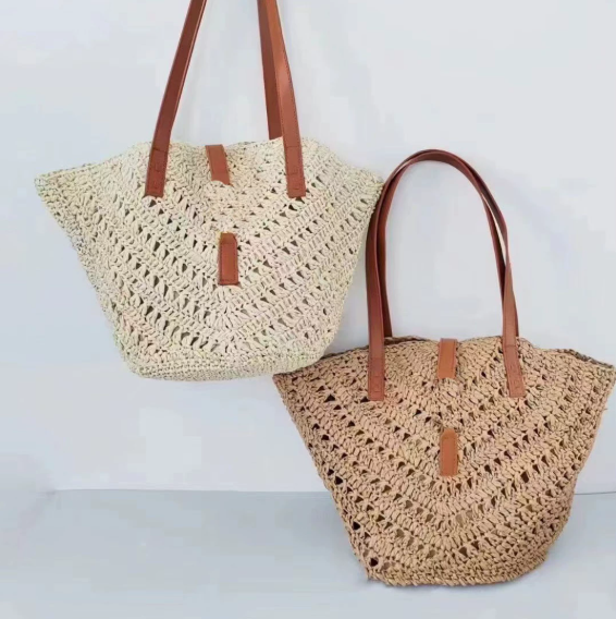 2025 Designer Beach Bag sac plage A lightweight woven-fabric backpack designed for women roomy handheld and infused with a relaxed Bohemian style pe