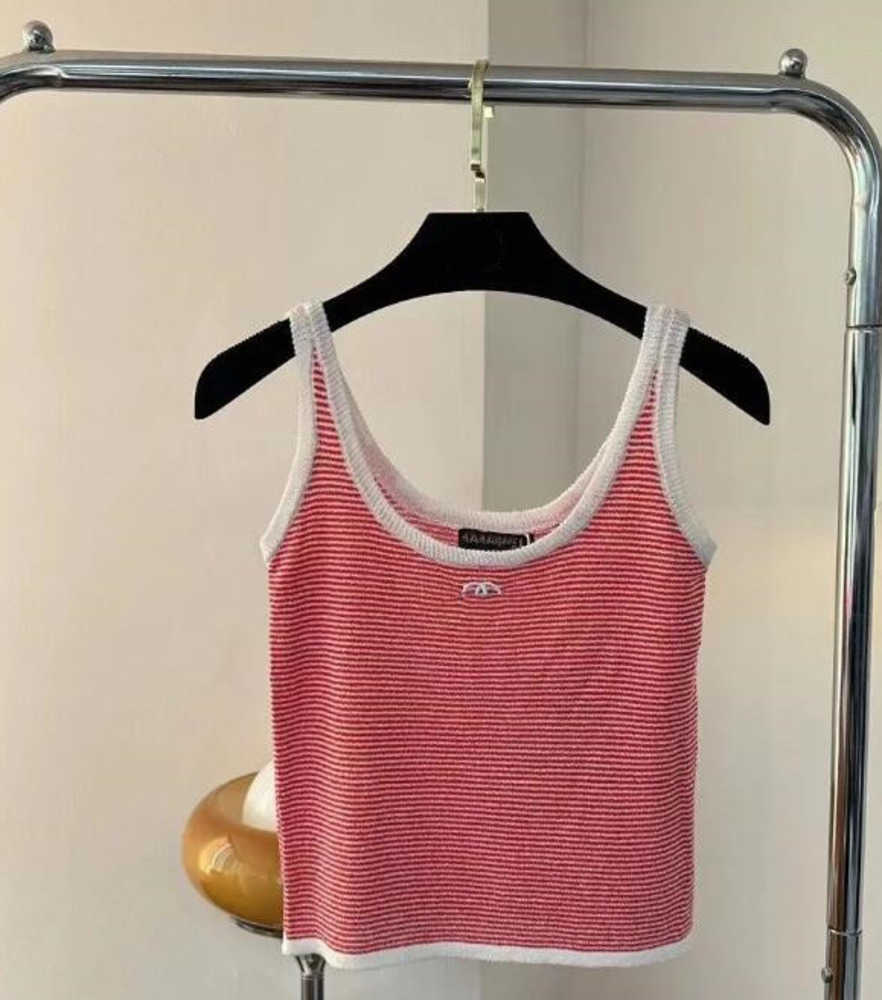 vintage Womens Tanks Camis stripes Knitted vest sleeveless sweater tank top3