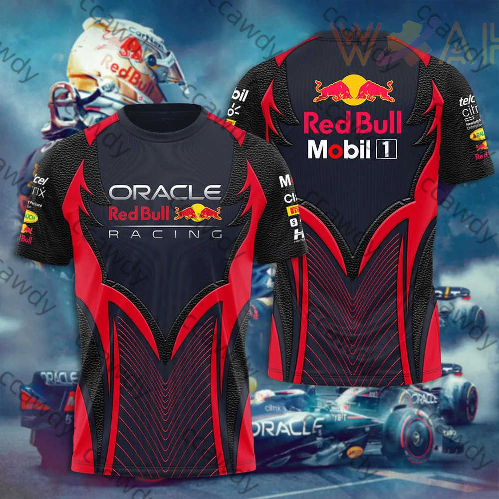 2025 Summer F1 Racing Mens T-shirt Red Bull Racing Team Sports Sports Outdoor T-shirt à séchage rapide