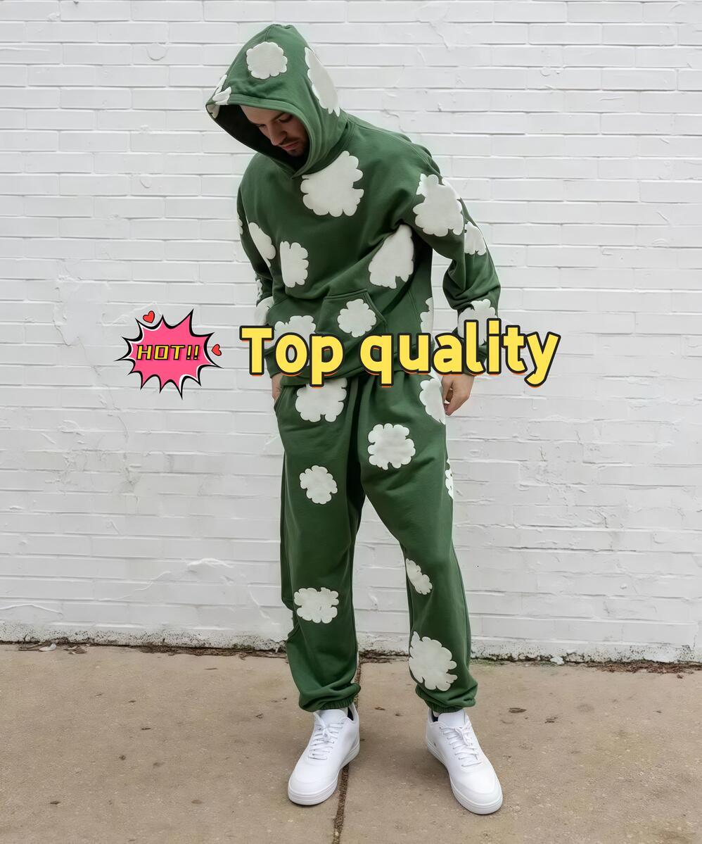 Men's Tracksuits Mens Retro Haruku Suit Foamed Printed Hoodie Loose Casual Long-sleeved Sweatshirt For Men And Women