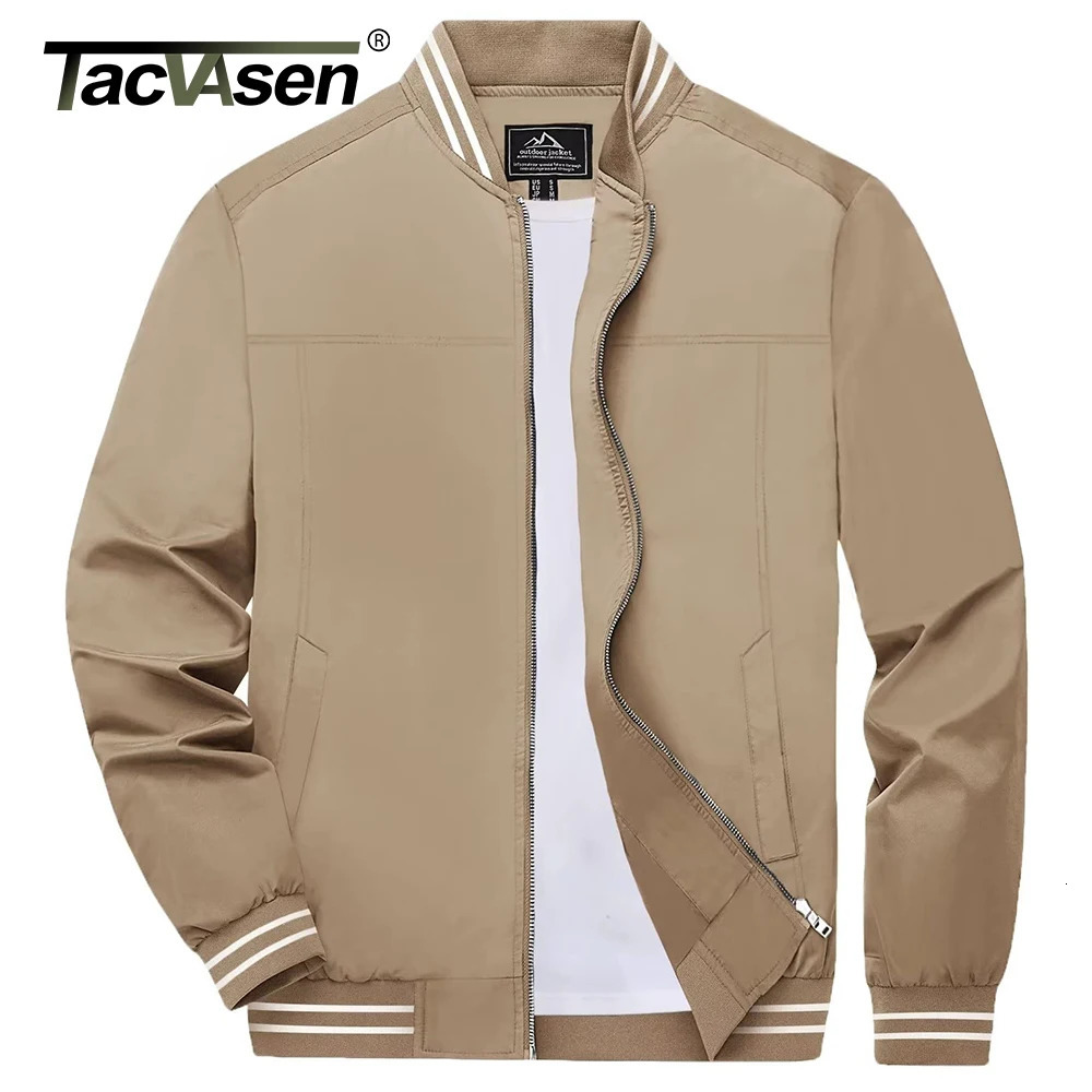 TACVASEN Mens Casual Baseball Jacket Summer Autumn Thin Lightweight Waterproof Varsity Jacket Full Zip Up Windbreaker250724