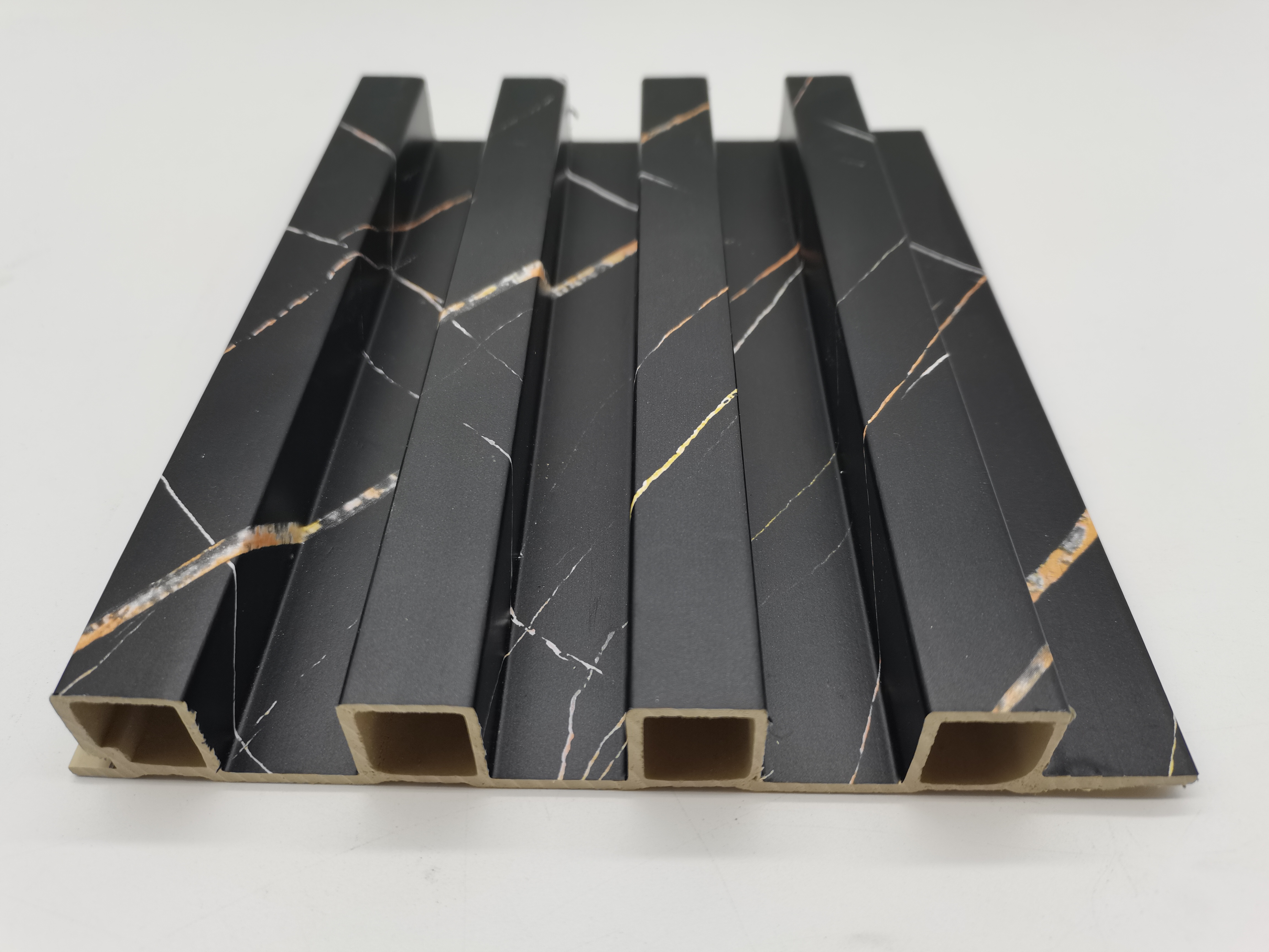 WPC grating board new material fireproof wall board imitation wood grain wood-plastic grating wall board home decoration-image-1068660492