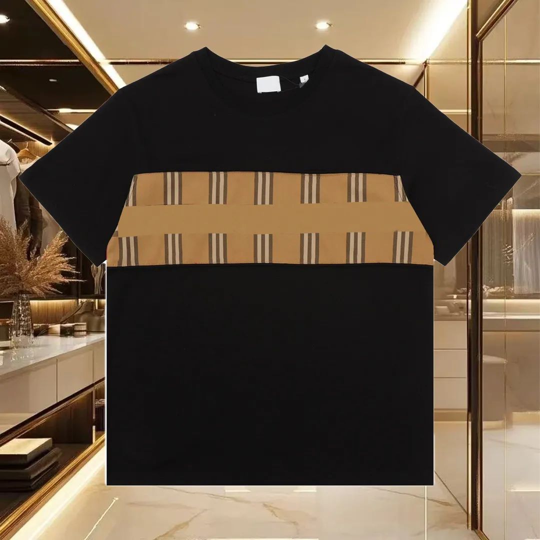 Burburys High quality designer men's T-shirt Luxury brand polo shirt man Tshirt classic fashion striped plaid casual round neck short sleeved m