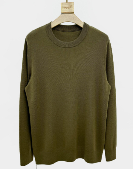 272 Men Wool Sweater, Four-pin Thick Warm Round Neck Autumn and Winter Bottoming
