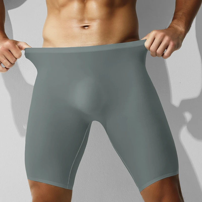 3Pack of Mens Ice Silk Underwear Sports Summer Thin Boxer Briefs Extended AntiWear Legs Traceless Running QuickDryi 250724