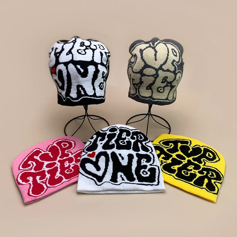 Letter Love Wool Knitted Hats Autumn and Winter Warm Hip Hop Beanies Comfortable Street Versatile Fashion Personal Color Block 250724