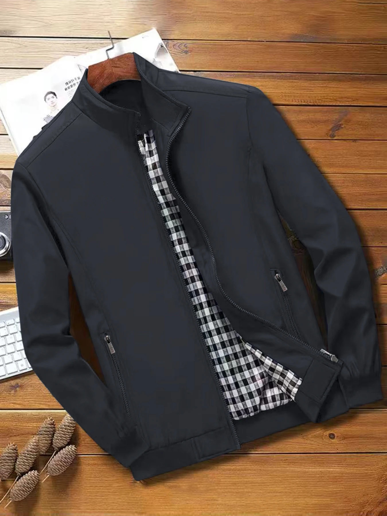Mens Spring and Autumn Casual Jacket 2024 Solid Color Trend Business Casual Easiest for Match Coat Fashion Sta250724