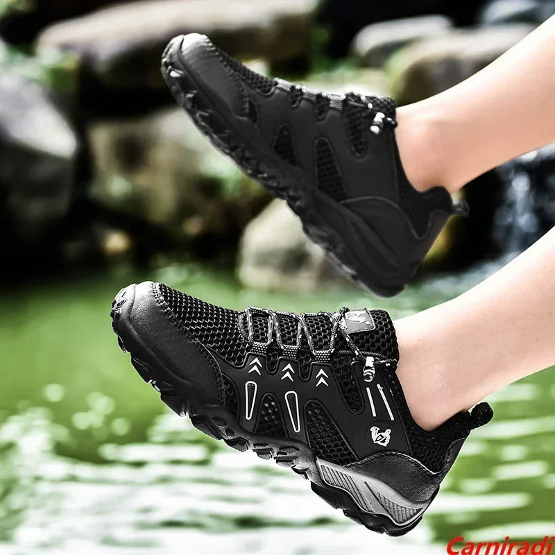 Summer High Quality Hiking Shoes Men Outdoor Hollow Out Climbing Camping Casual Sneakers Male Non-slip Trekking Walking Shoes 250725