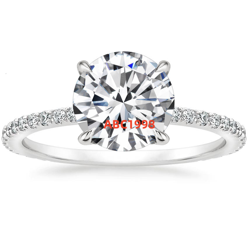 New Design Classical Four Prongs S925 Silver Round Cut D Color Moissanite Diamond with GRA Certificate Ring for Wedding Ring