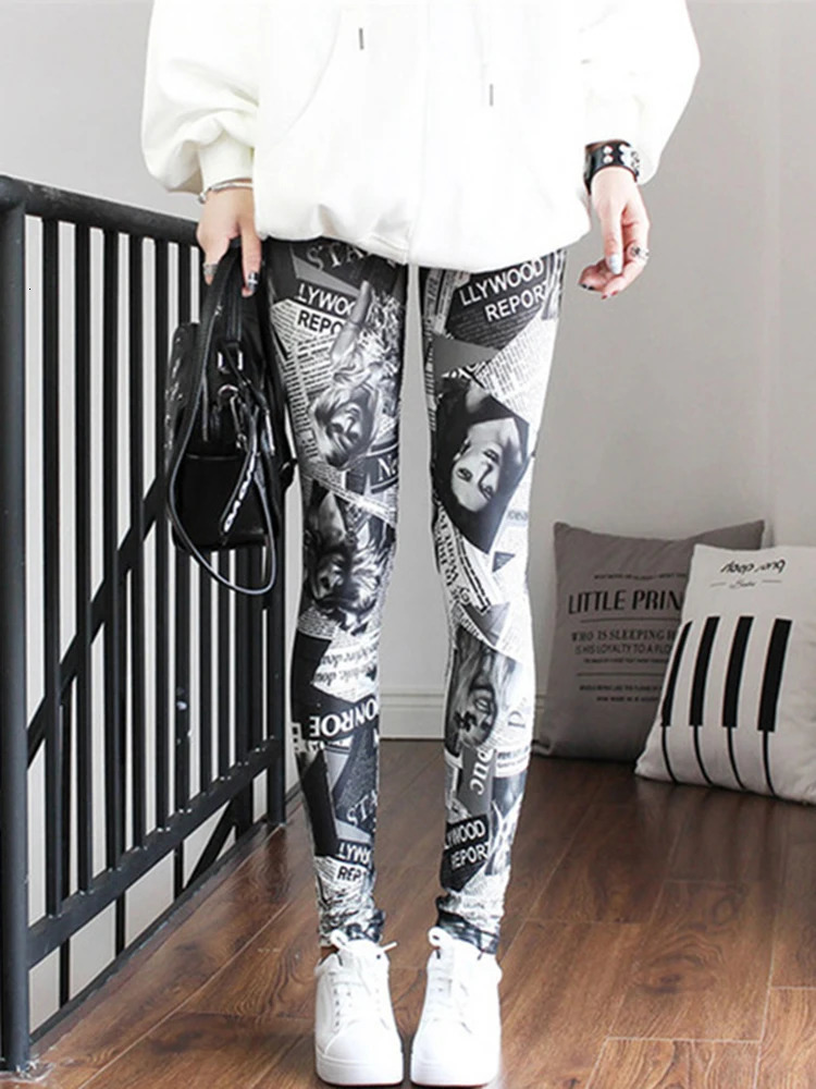 CUHAKCI Leggings Women Colorful Digital Print Sexy Leggings Stretch Workout Push Up Trousers Fitness Pants 250724
