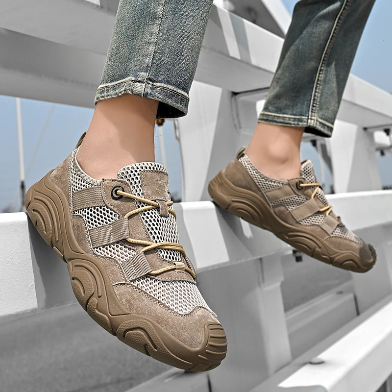 Summer High-Quality Summer Hollow Breathable Mesh Shoes Outdoor Hiking Shoes Lightweight Couple Style Breathable Comfortable 250725