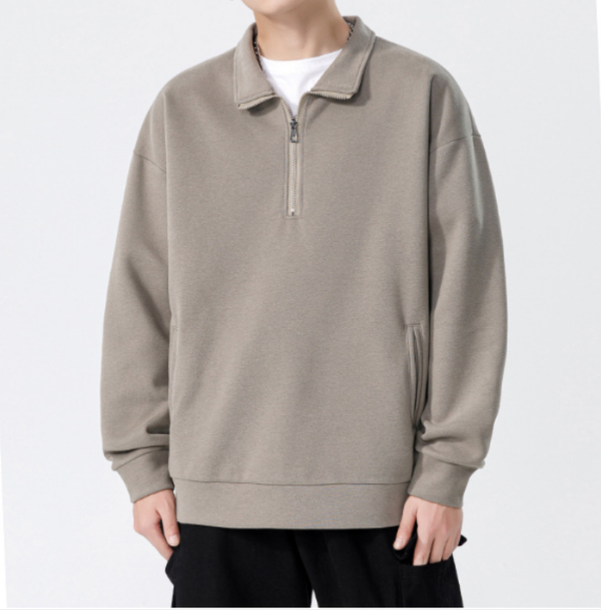 301 Turtleneck Sweatshirt for Men Autumn and Winter Thickened Loose Trendy Solid