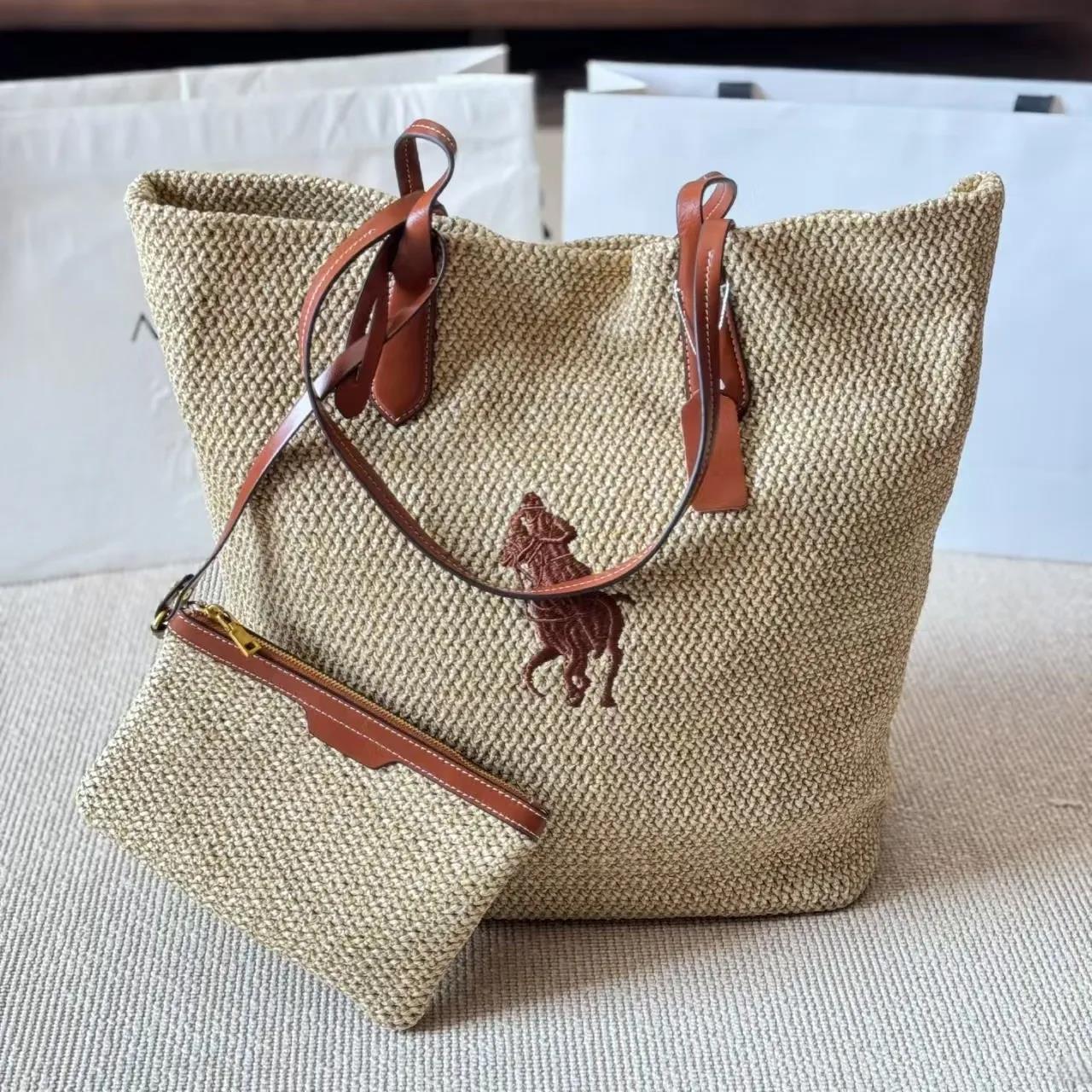 Women Summer Beach Raffia polo id Straw bag sac Designer Shoulder Bags Hobo weekend large tote bag underarm bucket clucth crossbody travel woven bag
