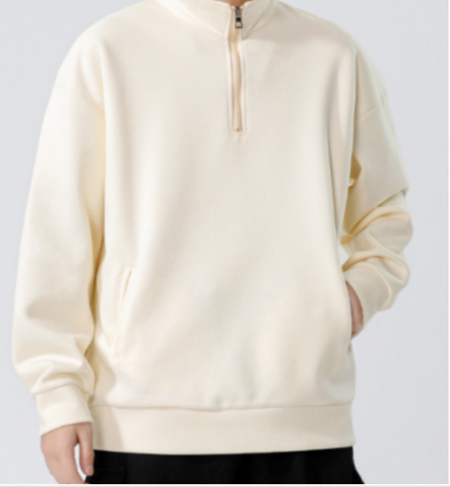 305 Men Long-sleeved Autumn and Winter Heavy Loose Solid Color Lapel Youth Casual