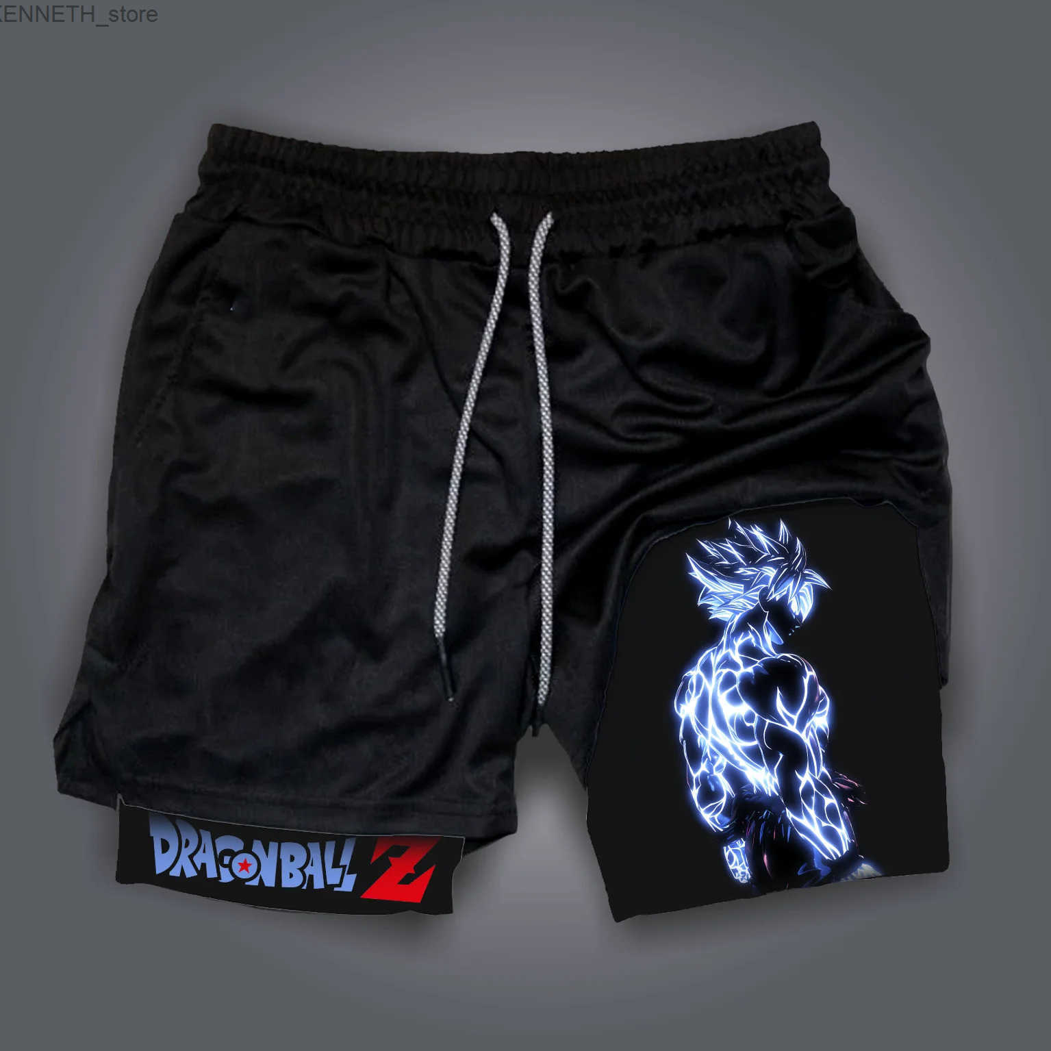 Fashion Hot 2-in-1 Pant Quick-Drying Beach Gym Shorts Dragon Ball Printed Summer Sports Compression Shorts Womens Double-Layer S250728