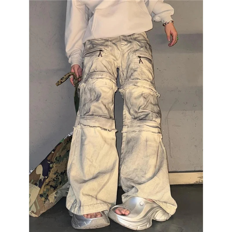 High Waist Women Tie Dyeing Jeans Hip-hop Style Vintage Streetwear Y2K Wide Leg Jean Plus Size Female Trouser Baggy Denim Pants 250724