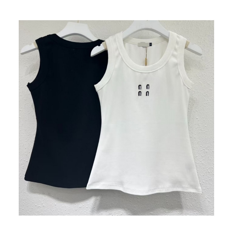 Casual vest for women designer womens tank top pure cotton letter logo slim fit sexy suspender classic black white canis versatile fashion womens sp