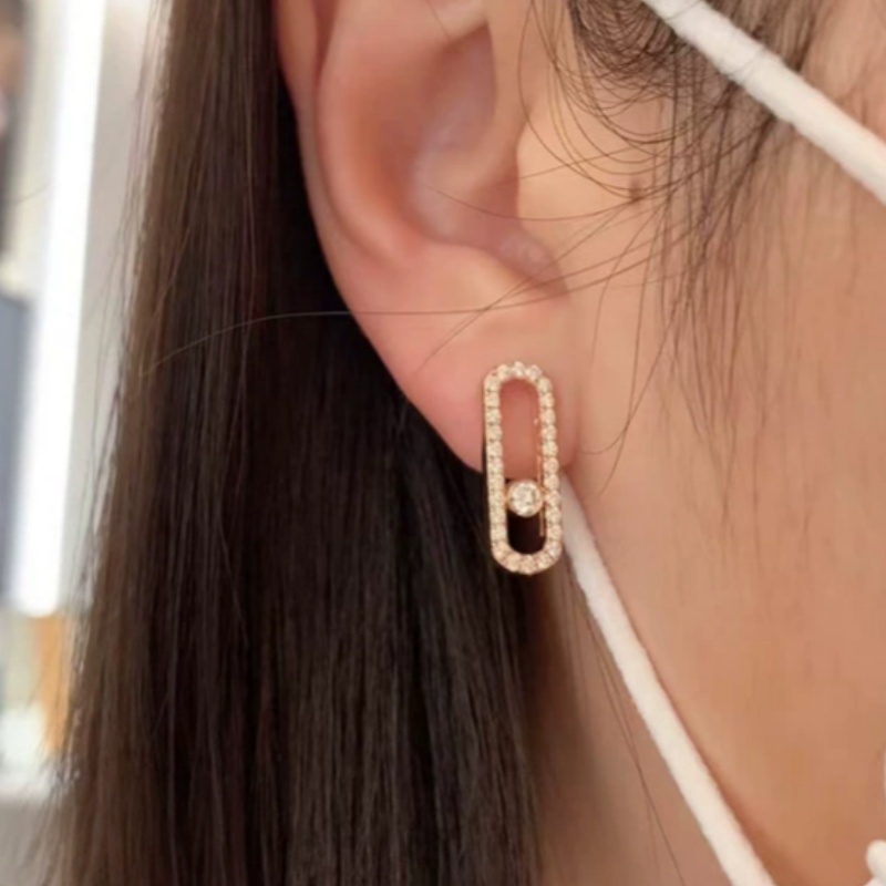 Stylish earings designer woman dainty hoop earrings womens diamond ornaments fashion classical plated silver gold earrings designer commemoration da