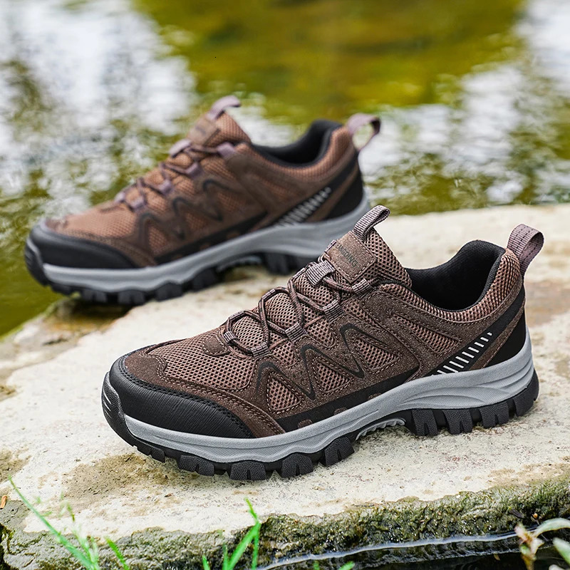 Summer Breathable Mens Comfortable High-Quality Outdoor Mesh Large Size Hiking Shoes Lightweight Comfortable Breathable Comfort 250725