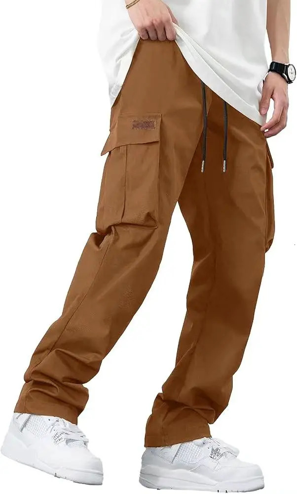 Mens multi pocket workwear pants European and American high street trendy retro casual leggings mens 250717