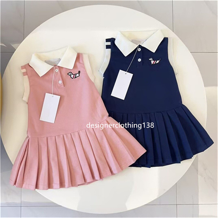 Designer girl's dress high-quality brand girl's Printed fabric dress summer baby girl's dress set size 90-150CM A4