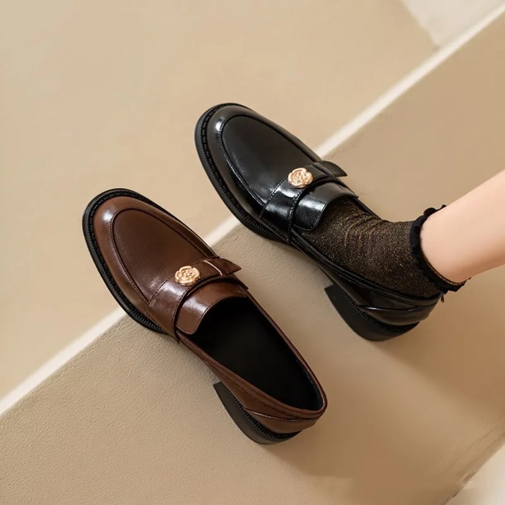 Vintage Spring men New Black Platform Flats Women Loafers Slip on Boat Shoes Designer Casual Leather 34-45 Z 7.28-2