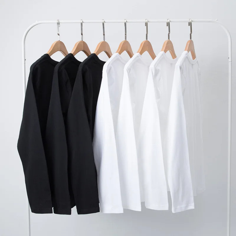 Cotton 100% Long-sleeved Mens T Shirt MRMT 2025 Round-collar Solid-color Men T-shirt for Male Tshirt Man Tops Tees 250728
