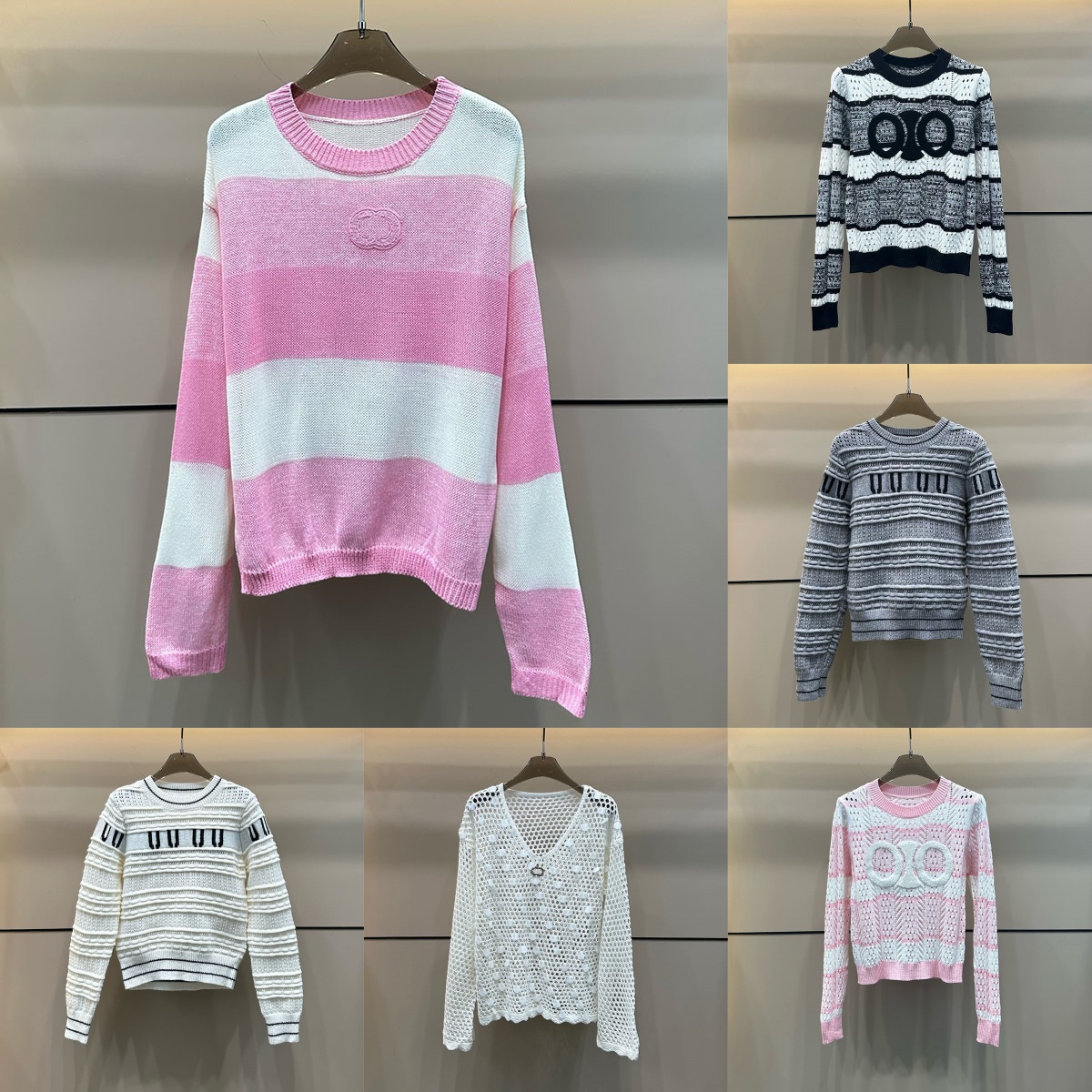 Luxury Women Jacquard Pullover 3D Embroidered Long Sleeve Round Neck Sweaters Spring Autumn Vacation High Street Y2K Daily Versatile Knitted Jumpers