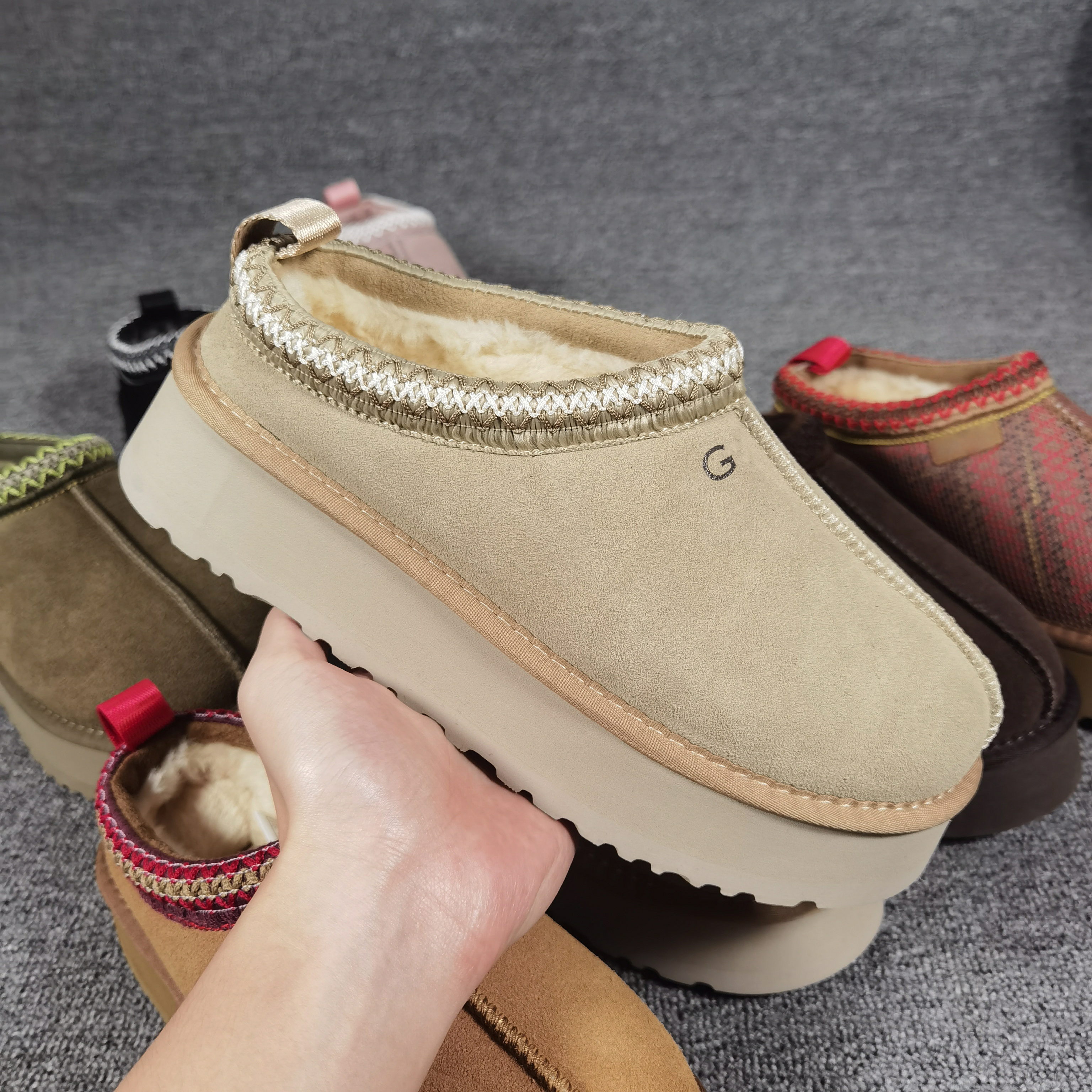 Womens Chestnut Tazz Slippers Tasman Fur Slides Classic Mustard Seed Sand Ultra Mini Platform Boots