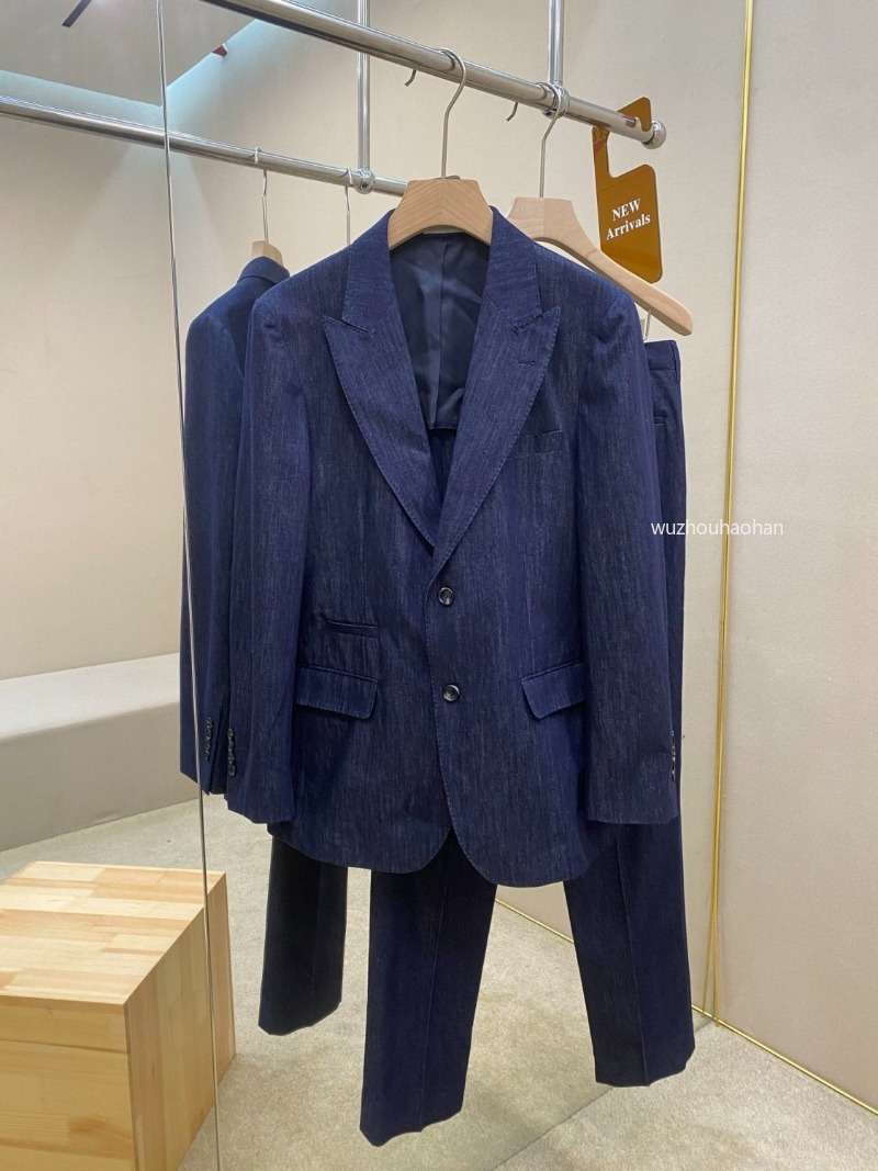 Men Blazers Pants Sets Italy Pure Cotton Business and Leisure Suit Set B1289