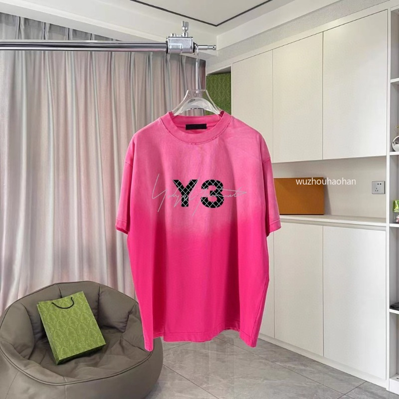 Men T Shirts Y3 Printed Round Neck Casual Loose Short Sleeve T-shirt Y1289