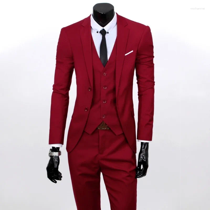 Men's Suits Suit Three-piece Set British Casual Business Wedding Dress Slim And Handsome Summer
