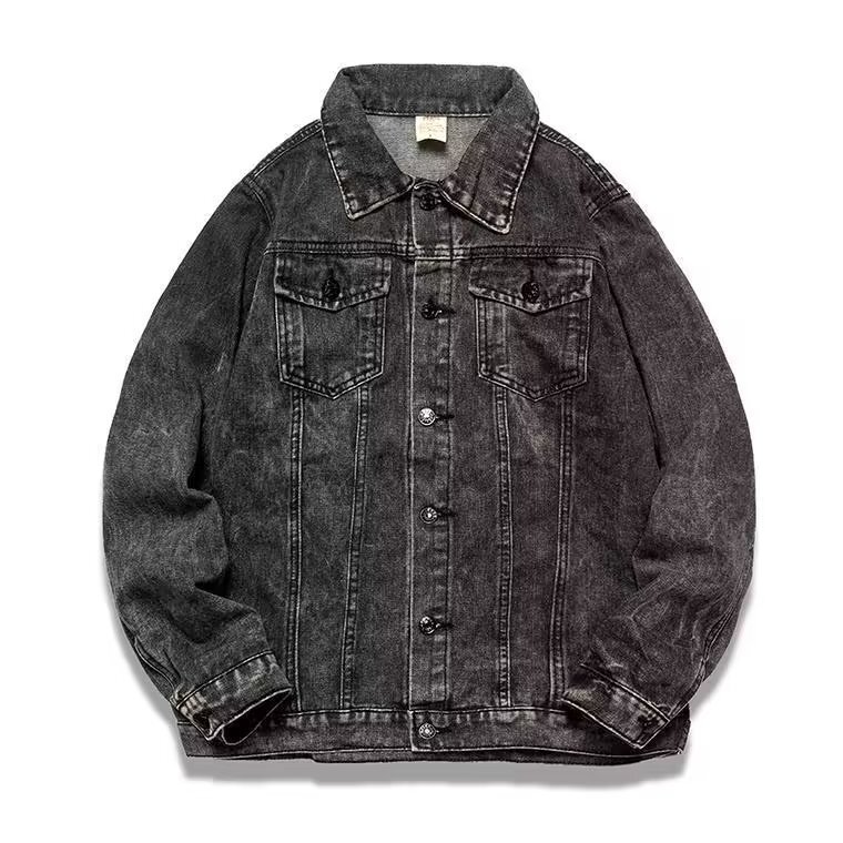 Mens Denim Jacket 2024 Spring Autumn New Korean Style Trendy Turn-Down Collar Workwear Casual Jacket Mens Fashion Brand Top