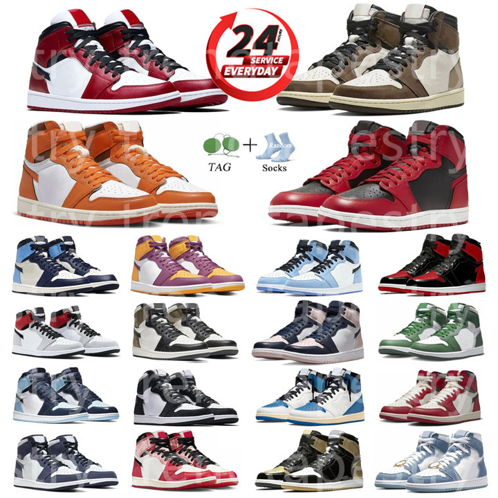 1s Basketball Shoes For Men Women 1 Sneakers Dark Mocha Black White University Blue Bred Patent Lucky Green Light Smoke Grey Outdoor Sports Mens Tra